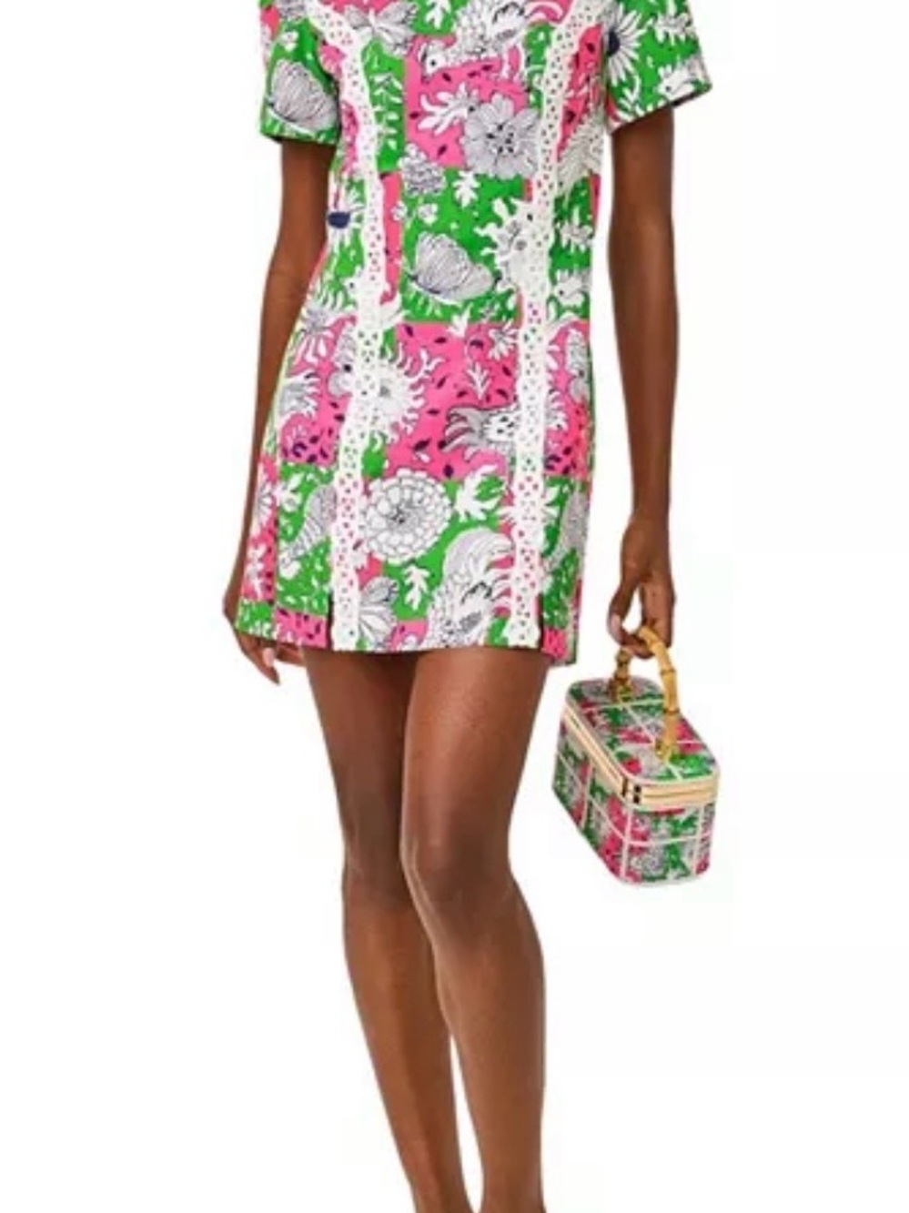 Lilly Pulitzer Romper - Pink and Green Salem - Size 14 - Picture 4 of 11